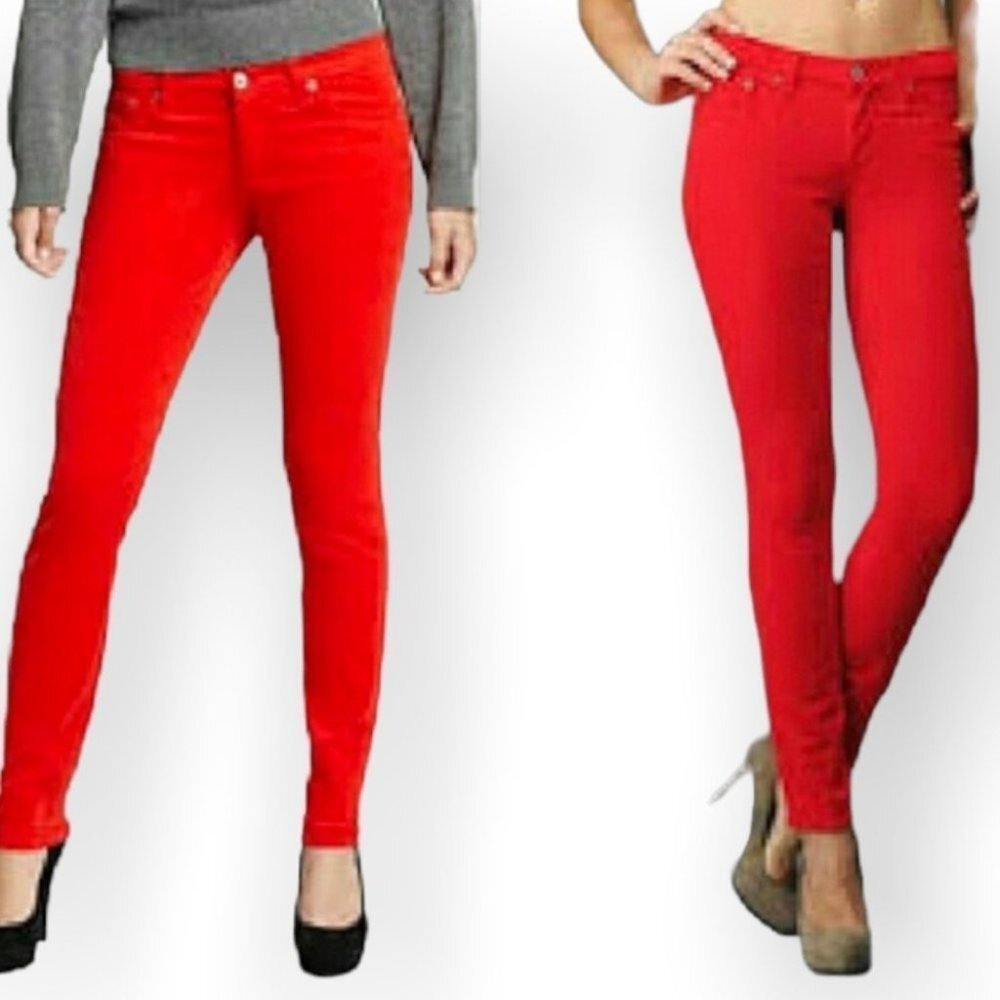 Ag Adriano Goldschmied the Stilt Cigarette Leg Florida  Orange Pants